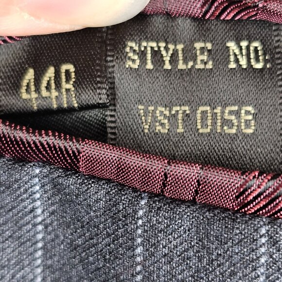 Giani Franco Mens 44R Suit Jacket Dk Gray Vertical Pin Striped Super Fine Yarn - Picture 10 of 16